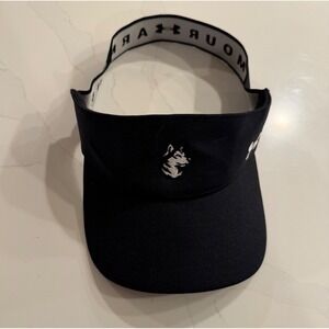 Under Armour Womens Athletic Visor Black Elastic Headband Logo HeatGear Hat